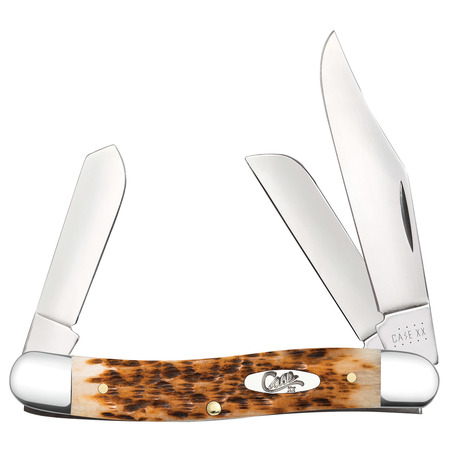 CASE CUTLERY Knife, Amber Bone Ss Stockman 00128